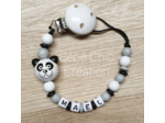 Attache sucette prénom personnalise Panda
