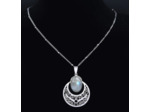 Pendentif fleur de vie en acier inox avec Labradorite