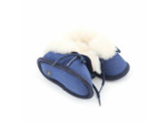 Chaussons bébé bleu en peau de mouton