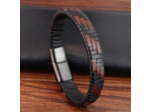 Bracelet tendance en cuir véritable pour hommes noir/marron 20