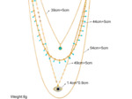 Chaînes œil multicouches turquoise en bijoux en acier inoxydable doré