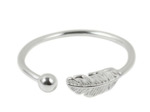 Bague en argent plume