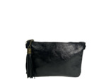 Farfouillette Pochette De Mariage Cuir Lisse Et Brillant Noir