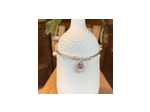 Bracelet tubes et médaille martelée en argent 925ème