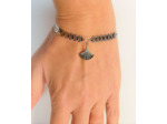 Bracelet argenté feuille