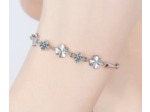 Bracelet en argent 3 trèfles 2 zircon