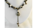 Collier bronze/blanc