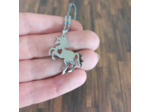 Collier licorne turquoise et acier inoxydable