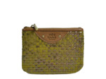 Mila Louise Briny XS W Petit Porte-Monnaie Cuir Tressé Ocre