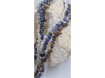 Collier triple sodalite oeil de tigre cristal de roche olpa1883