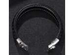 Bracelet en cuir véritable Ying Yang pour hommes