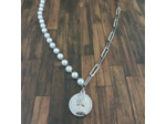 Collier en acier inoxydable et imitation perles