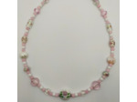 Collier rose/blanc perles Murano et naturelles