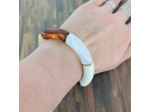 Bracelet tube tons marron beige blanc doré 36mm
