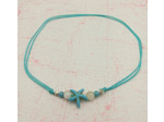 Tour de cou turquoise/nacre argenté étoile de mer