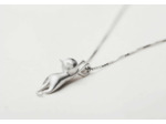 Chaîne/pendentif chat suspendu en argent