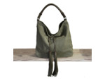 Berthille Hermine Sac Shopping Hobo Cuir Caqui