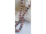 Collier rhodonite fermoir argent 925 olpa1877/1878