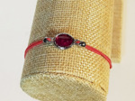 Bracelet élastique argenté/rouge