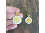 Boucles d'oreilles nacre et arbre de vie en acier inoxydable doré