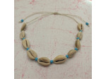 Tour de cou coquillages/turquoise