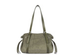 Lancaster Velvet Emma Sac Porté Epaule 518-096 Aspect Suédine Kaki Foncé