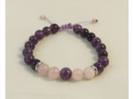 Bracelet ajustable améthyste / quartz rose