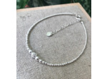 Bracelet de cheville en perles en argent 925