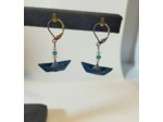 B.O. origami petit bateau bleu foncé