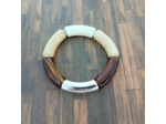 Bracelet tube tons marron beige blanc argenté 36mm