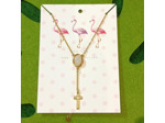 Tour de cou quartz rose croix