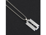 Pendentif homme lame de rasoir en acier inox