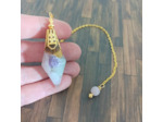 Pendule orgonite quartz rose/améthyste/œil de tigre/opaline/aventurine