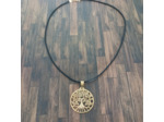 Collier arbre de vie doré sur cordon noir