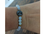 Bracelet agate bleu/hématite arbre de vie