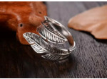 Bague 2 plumes ajustable en argent