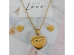 Parure en acier inox doré Love