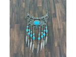 Collier turquoise plumes