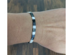 Bracelet duo blanc/noir/hématite