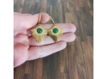Boucles d'oreilles doré- malachite