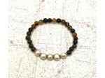 Bracelet en perles d'agate et perles d'eau douce naturelles