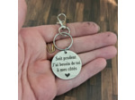 Porte-clés Soi prudent en acier inoxydable
