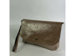 Farfouillette Pochette Organisée En Similicuir Brillant Taupe