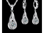 Parure 2 pcs en argent zircon transparent