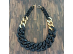 Collier gros maillons noir/doré