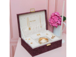 Maison Scarlett Boîte A Bijoux Louise En Lin Bordeaux