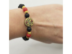 Copie de Bracelet jaspe rouge/turquoise, perle tibétaine
