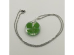 Pendentif résine trèfle à 4 feuilles/argenté #2
