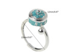 Bague roue de prière rotatif bleu