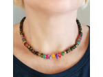 Collier en pierres naturelles multi-couleurs/onyx/hématite doré